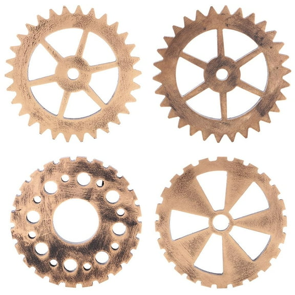 4pcs/set Wooden Steampunk Gears Cogs Wall Art for Bar Pub Living Room Bedroom Decoration
