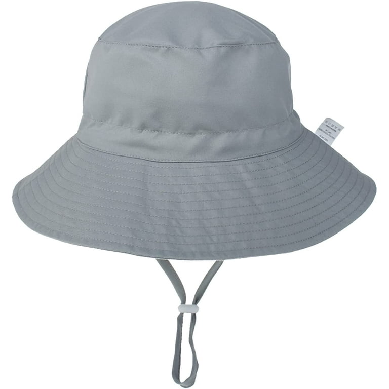 CoCopeaunts Wide Brim Bucket Hat for Kids Spring Summer Outdoor Sun  Protection Headwear Baby Boy Windproof Rope Fisherman Hat 