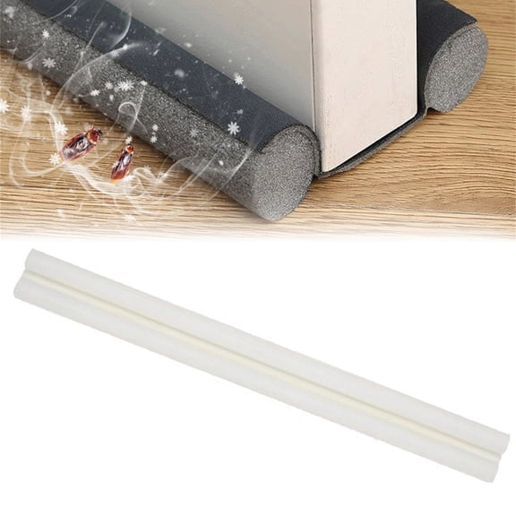 Door Draft Stopper for Bottom of Doors, 36" Under Door Sweep, Adjustable Weather Stripping Door Seal Gap Filler, Hot, Cold Air, Light, Noise Blocker for Interior & Exterior (White)