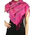 thumbnail image 2 of NYFASHION101 Women's Large Soft Paisley Floral Pattern Scarf Shawl Wrap, Fuchsia, 2 of 4