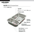 thumbnail image 2 of Houzer Elite 31 in Stainless Steel Undermount 80/20 Small Left Double Bowl Kitchen Sink with Strainer - EHD-3118-1, 2 of 5