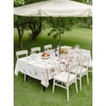 thumbnail image 5 of 54x80 Inch Outdoor Tablecloth with Umbrella Hole Zipper Rectangle Brown Red Spring Floral Rectangular Tablecloths Outside Waterproof Botanical Summer Flowers Elegant Patio Table Cover for Picnic, 5 of 8
