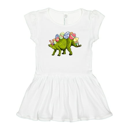 

Inktastic Easter Bunny Stegosaurus with Eggs and Pink Ears Gift Toddler Girl Dress