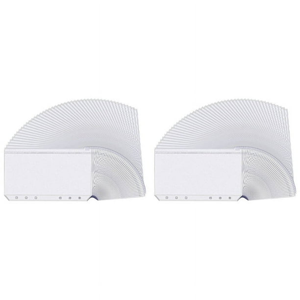 96 Piezas Bolsillos de Carpeta de 6 Agujeros Carpetas de Carpeta de Carpeta Con Cremallera Bolsas de Hojas Sueltas de PVC Transparente Impermeable (A6)
