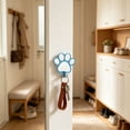 thumbnail image 6 of Wooden Paw Print Wall Hook, Decorative Dog Leash Stand Hanger with Metal Hook, Rustic Pet Supplies Organizer for Entryway, Cute Gift for Dog Lovers​, Blue, 6 of 6