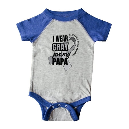 

Inktastic I Wear Gray For My Papa Parkinsons Disease Awareness Gift Baby Boy or Baby Girl Bodysuit