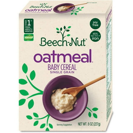 (2 Pack) Beech-Nut Stage 1 Single Grain Oatmeal Baby Cereal, 8