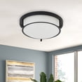 thumbnail image 2 of 13" Flush Mount Ceiling Light with Glass Shade, 2-Light Minimalist Round Ceiling Lighting Fixture for Dining Rrrom, Bedroom, Foyer, 2 of 7