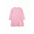 thumbnail image 2 of Bellafa Toldler Girls Cotton Long Sleeve Casual Cartoon Appliques Striped Jersey Dress Kids Pink Tunic Party Dresses 2-7 Years, 2 of 9