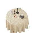 thumbnail image 3 of Waterproof Vinyl Round Oilcloth Tablecloth Wipeable Heavy Duty Spill-Proof Floral Table Cover for Dining Room Picnic Banquet Party Outdoor and Indoor, 3 of 3