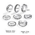 thumbnail image 3 of Knuckle Ring Set Hollow Silver Vintage Stackable Rings For Women, 3 of 6