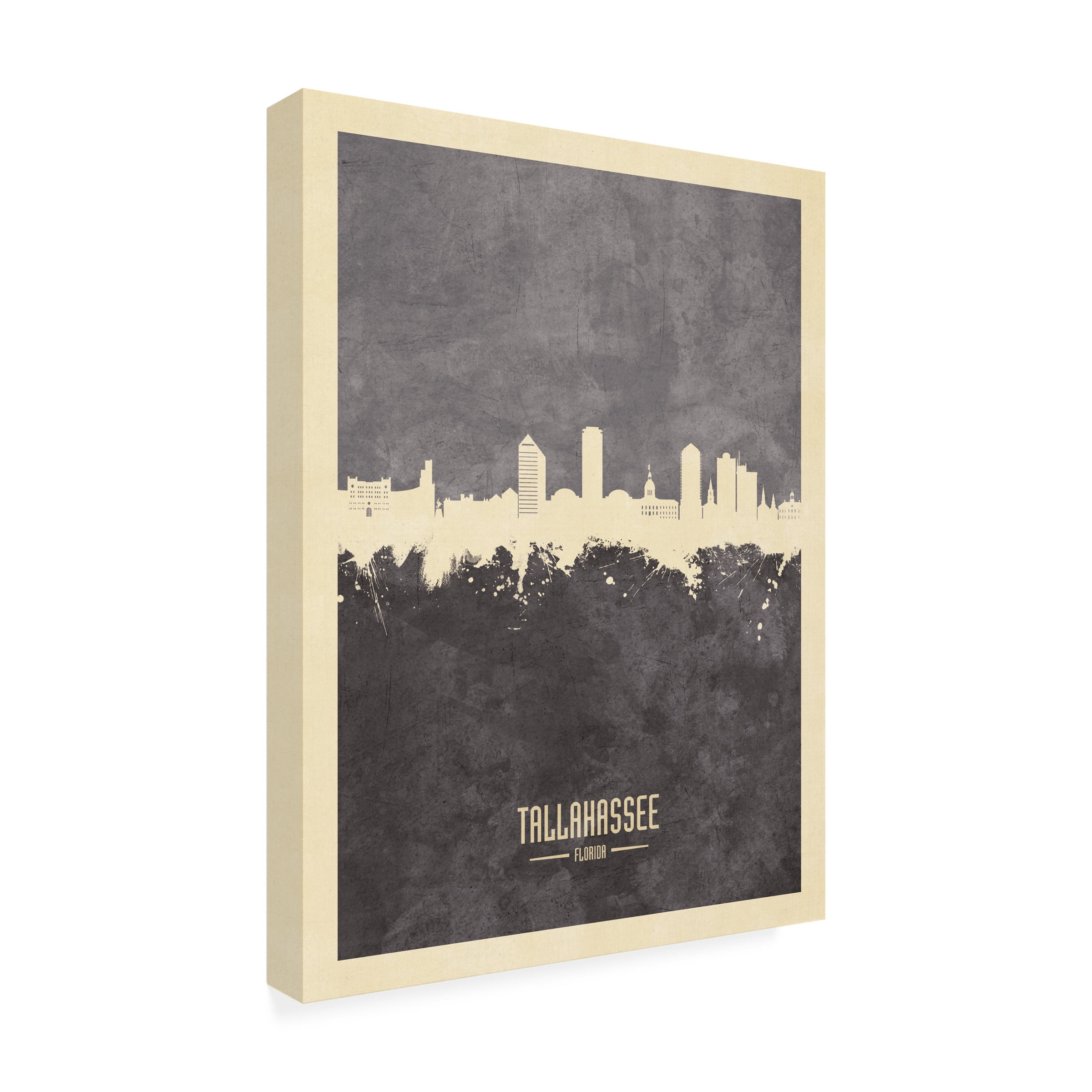 Michael Tompsett 'Tallahassee Florida Skyline Gray' Canvas Art