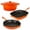 Orange, variant on BergHOFF Neo 4pc Cast Iron Cookware Set, Grill Pan, Fry Pan & Oval Dutch Oven, Blue