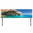 thumbnail image 3 of Greece Headboard, Sea Cave on Zakynthos Island Greece Vacation Relaxing Seascape Coastline Picture, Upholstered Decorative Metal Bed Headboard with Memory Foam, King Size, Tan Pale Blue, by Ambesonne, 3 of 4