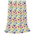thumbnail image 2 of Pofeuu Colorful Dinosaurs Print Ultra-Soft Micro Fleece Blanket,for Bed Or Sofa,All Season Throw Blankets Flannel Blanket-80"x60", 2 of 7