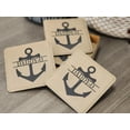 thumbnail image 4 of Anchor Coasters, Father's Day Coaster Set, Boater Gift, Present for Boat Owner, Nautical Coasters - Anchor Handmade Coasters Set of 6 - Engraved Barware Decorations - Leather Bar Decor, 4 of 5
