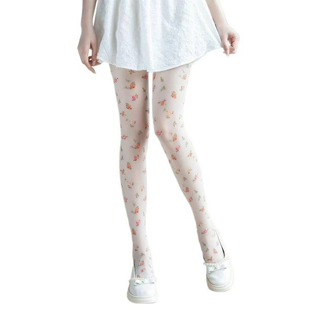 Guardurnaity Medias florales que ofrecen comodidad y transpirabilidad con excelente elasticidad. Medias transparentes de cintura alta. Medias blanco
