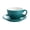 Lake Blue, variant on HYwys Fashion Ceramic Coffee Cup with Saucer Set, European Modern Espresso Set for Latte, Mocha, Cappuccino Barista Art (White,220ml)