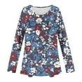 thumbnail image 6 of Womens Long Sleeve Tunic Tops Cotton Fall V Neck Casual Dressy T-Shirts Casual Floral Print Pullover Blouses (Purple XL), 6 of 6