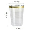 thumbnail image 2 of Balsa Circle Clear with Gold Rim 25 Pieces 10 oz Disposable Plastic Cups, Wedding Reception Party Buffet Catering Tableware, 2 of 8