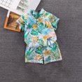 thumbnail image 3 of Utoimkio Toddler Baby Boy Summer Hawaiian Outfits Kids Short Sleeve Floral Print Button Down Shirt Tops & Shorts Suits 2Pcs Boys Summer Beach Clothes for 1-5 Years, 3 of 3