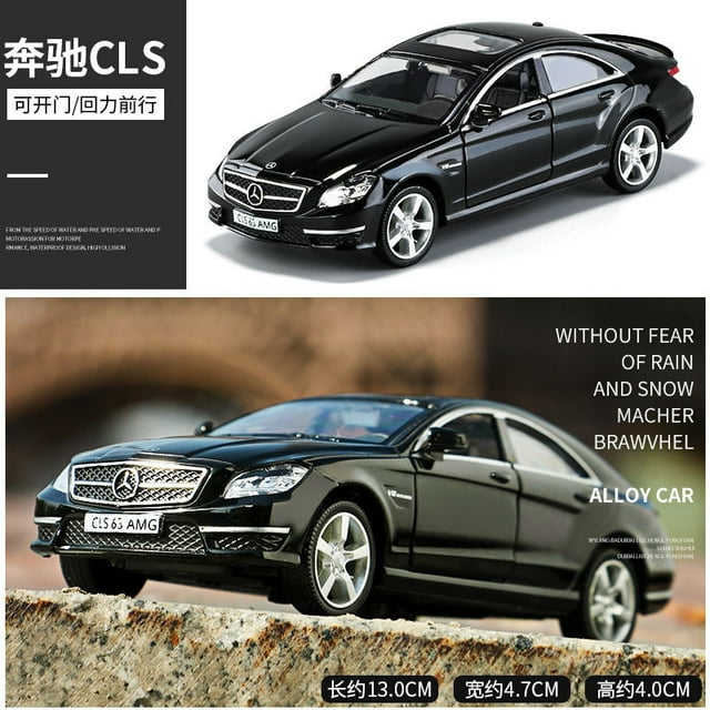 Modèle Réduit en Alliage 1:36 CLS 63 AMG Échelle Métal Miniature Véhicule à Rétrofriction Collection Cadeau de Noël Jouet pour Enfants Garçon Noir Brillant Sans Boîte