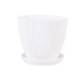 thumbnail image 2 of Plastic Plant Pots, Small Plant PotswithDrainage, Gardening Pots, 5X4 In, Plastic Plant TraysforPots, Fluted Texture, Outdoor Planting, White, 1 Set, 2 of 6