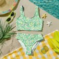 thumbnail image 6 of CCRFTGI Girls Swimsuits Size 6-7 Two Piece Sets Swimming Bathing Suits Beach Holiday Floral Print Girls Bikini Cute Summer Girls Clothes Swimsuits Swimwear Green 2-3 Years, 6 of 9
