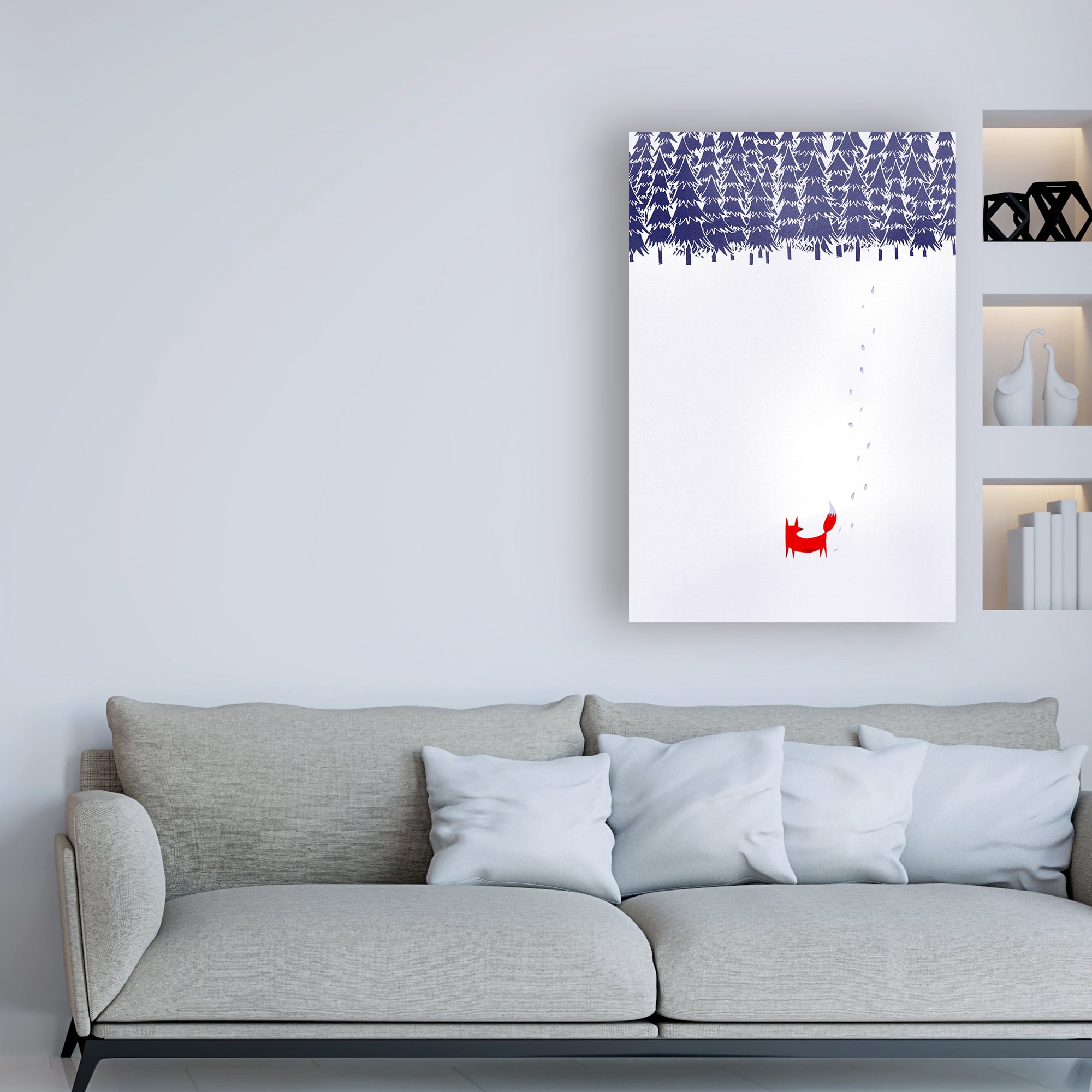 Trademark Fine Art 'Alone In The Forest Fox' Canvas Art by Robert Farka