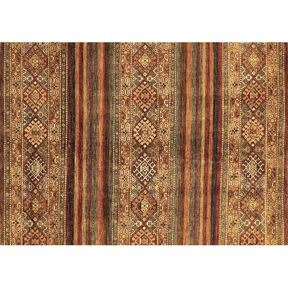 Ahgly Company Indoor Rectangle Abstract Brown Modern Area Rugs, 2' x 4'