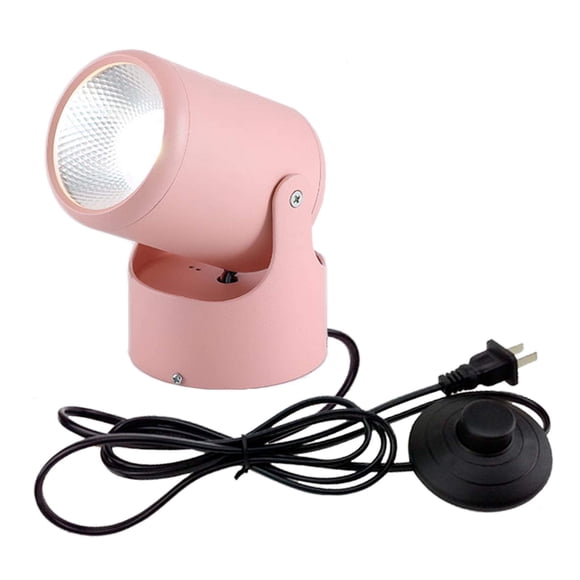 FSLiving Macaron Shade High Accent Uplight 7W LED Spotlight 3000K Warm Light Decorative Minimalist Light Adjustable Body 5.9ft On/Off Foot Pedal Switch Cord for Loft Gallery Exhibition