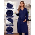 thumbnail image 5 of Ekouaer Nursing Pajamas Maternity Robe Set 3 Pieces Postpartum Maternity Pajama Set Pregnancy Breastfeeding Pj, 5 of 6