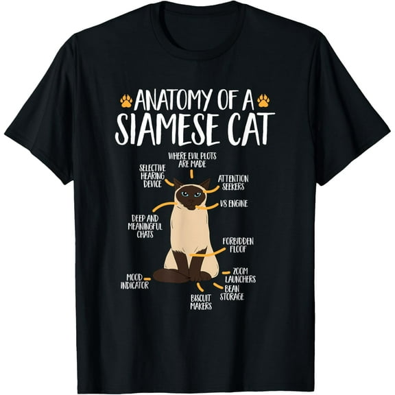Anatomy Of A Siamese Cat T-Shirt mens t shirt,black,women,funny,misfits,men,journey,t-shirt