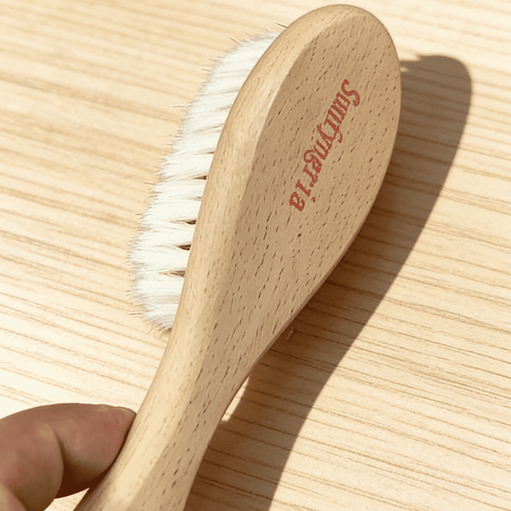 Natural Wooden Hair Brush - Soft Bristles for Newborns & Infants | Cradle Cap Care & Scalp Massag