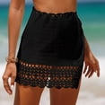thumbnail image 2 of Christmas Deals! Ohufall Mini Skirt Women's Beach Strap Hollow Wrap Hip Beach Skirt Half Length Skirt Summer Skirts Clearance, 2 of 5