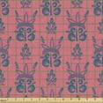 thumbnail image 2 of Ambesonne Ethnic Fabric by the Yard Upholstery, Pastel Abstract Summer Flora, 3 Yards, Pink and Petrol Blue, 2 of 5