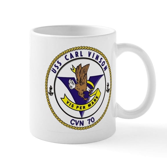 CafePress - USS Carl Vinson CVN 70 Mugs - 11 oz Ceramic Mug - Novelty Coffee Tea Cup