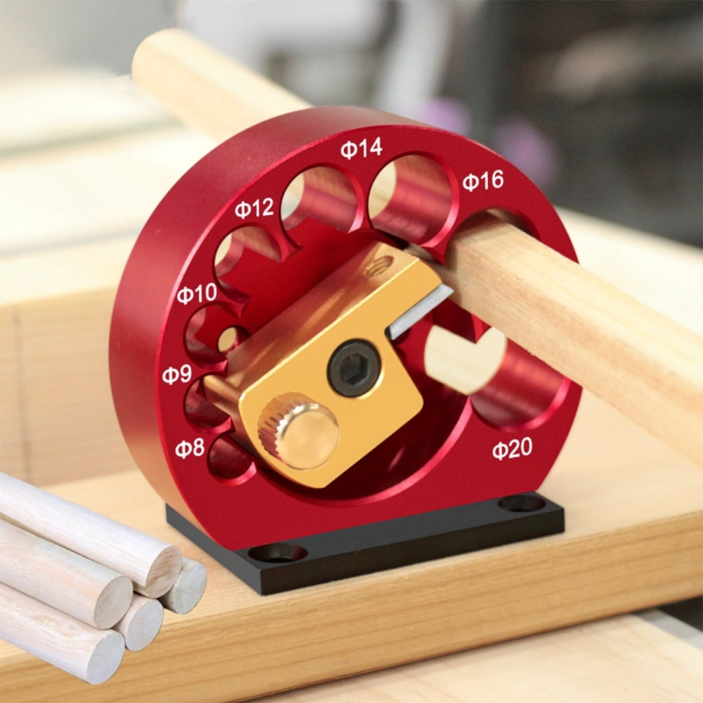 Dowel Maker Jig Kits Aluminum Alloy Square Wood Bar Turning Round Auxiliary Tool Metal Blade 8-20 Diameter Turning