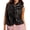 Black, variant on Womens Checkered Vest Sleeveless Winter Fleece Neck Zip Up Gilet with Chest Pocket