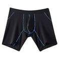thumbnail image 3 of Zemub Men's Ice Silk Underwear Solid Color Underwear Mid Waist Underwear(Black,2XL), 3 of 4