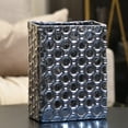 thumbnail image 2 of Saltoro Sherpi Rectangular Porcelain Vase In Octagonal Pattern, Small, Silver, 2 of 2