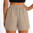thumbnail image 5 of TAGOLD Womens Summer Shorts Solid Color Zipper Button Ruched Pocket Linen Casual Shorts, 5 of 5