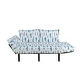 thumbnail image 2 of Whale Futon Couch, Nautical Animals Pattern in Doodle Style Hand Drawn Aquatic Mammal, Daybed with Metal Frame Upholstered Sofa for Living Dorm, Loveseat, Slate Blue White, by Ambesonne, 2 of 4