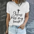 thumbnail image 1 of LSLJS Easter Haut à Manches Courtes Col Rond Imprimé Lettrage pour Femmes, Cadeaux pour Femmes, 1 of 5