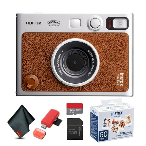 FUJIFILM INSTAX MINI EVO Hybrid Instant Camera (Brown), MICRO SD TO SD ADAPTER