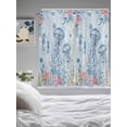 thumbnail image 3 of Blue Jellyfish Coastal Bathroom Window Curtain, Beach Nautical Ocean Coral Seahorse Light Filtering Coffee Kitchen Curtains, Bedroom Living Room Curtains 2 Panel 84"x63", 3 of 6