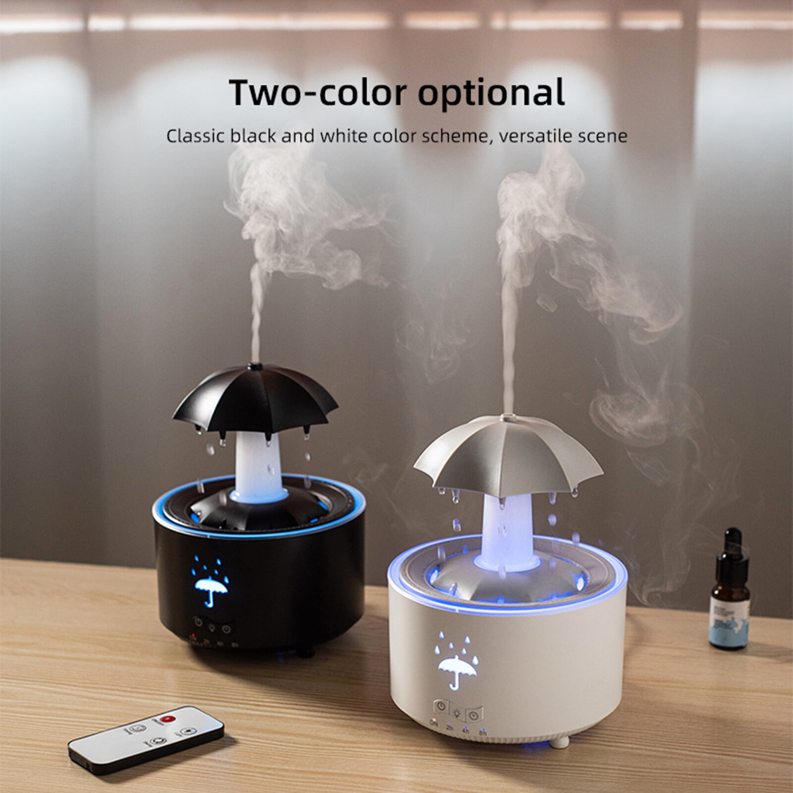 Eurhowing 350ML Cool Mist Humidifier for Bedroom & Baby Room, 3-IN-1 Essential Oil Diffuser, Remote Control Air Vaporizer 7-Color Light, Auto Shut-Off, Ultra Quiet, Black