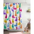 thumbnail image 3 of Easter Shower Curtain Colorful Bunny Shower Curtains for Bathroom Decor Rabbit Bath Curtains Sets for Spring Easter Bathroom Decor Fabric Waterproof Extra Long 72" X 84", 3 of 6