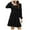 QR1-Black, variant on Womens Sweater Dress Fall Puff Long Sleeve Square Neck Ribbed Knit Sweater Dresses Casual Party Short Dresses with Pockets