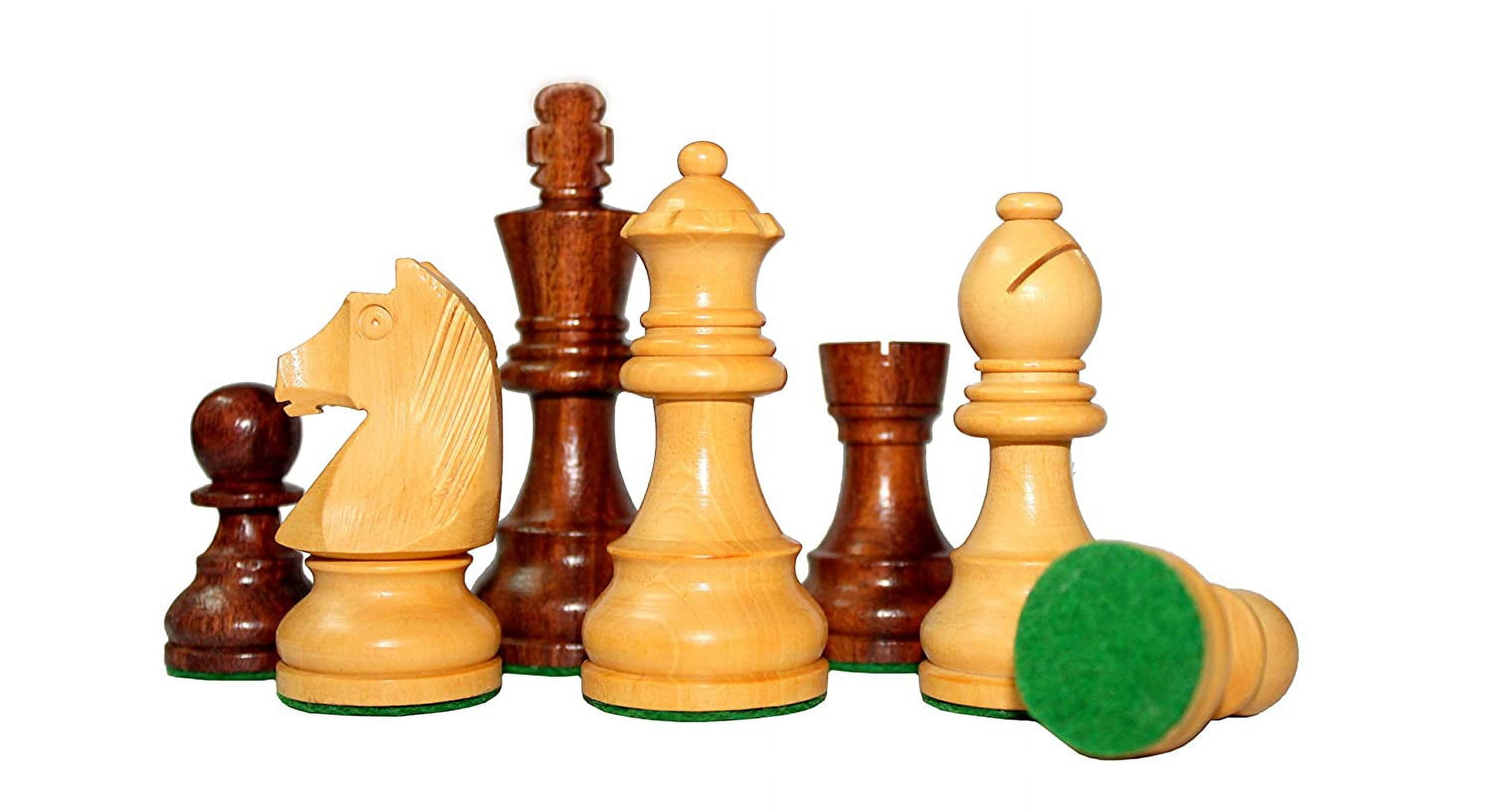 StonKraft - 15" x 15" Collectible Rosewood Wooden Chess Game Board Set + Wooden Crafted Pieces